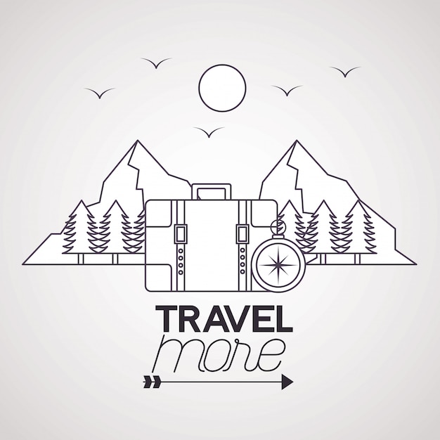 Free Vector travel more poster illustration