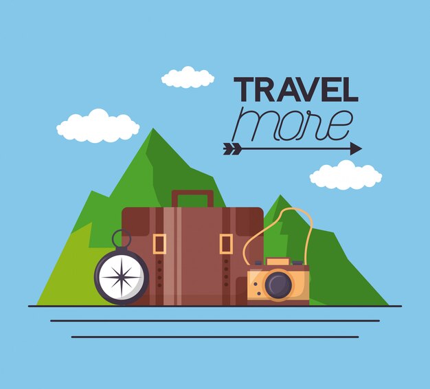 Travel more poster illustration