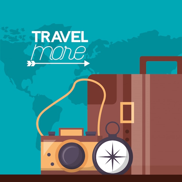 Free Vector travel more poster illustration