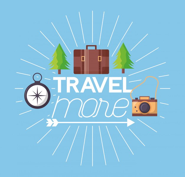 Travel more poster illustration