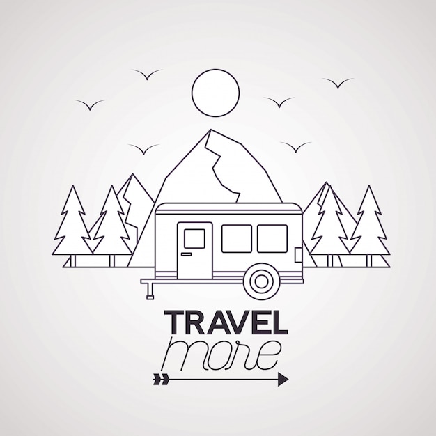 Free Vector travel more poster