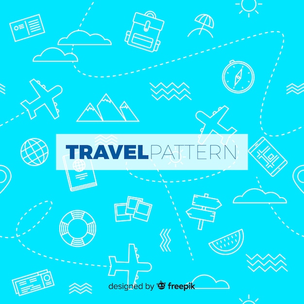 Travel pattern with elements and dash lines