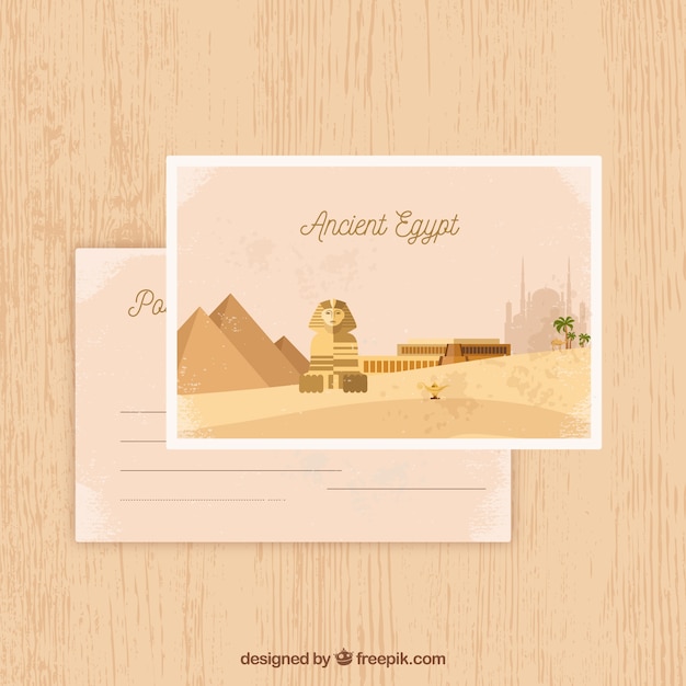 Free Vector travel postcard with monuments in vintage style