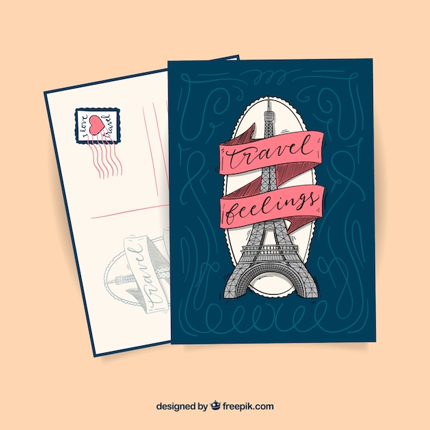 Free Vector travel postcard 