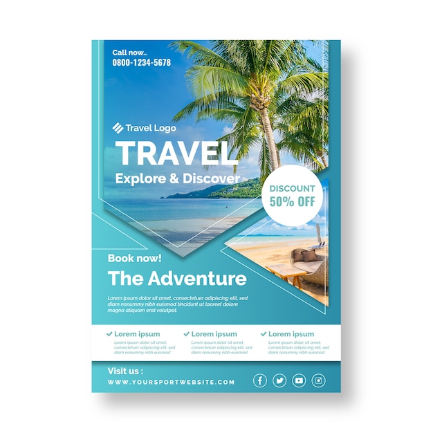 Travel poster template concept