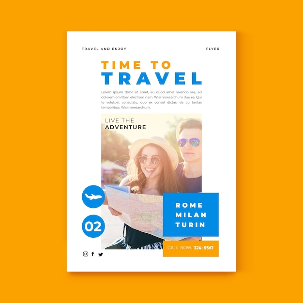 Travel poster template design