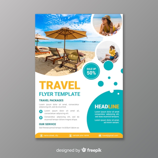 Travel poster template with photo