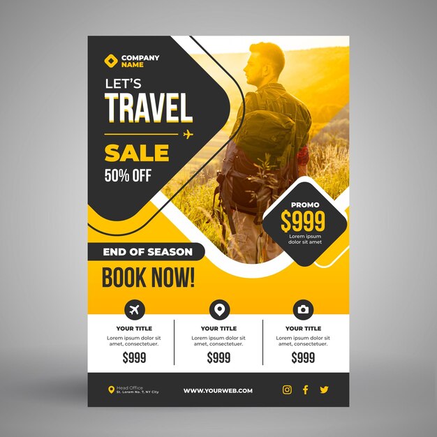 Travel sale flyer template