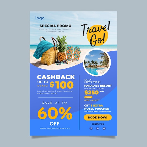 Travel sale flyer template