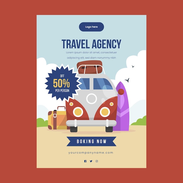 Free Vector travel sale - illustrated flyer