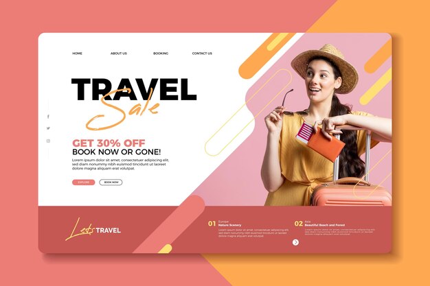 Travel sale landing page concept