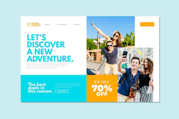 Travel sale landing page style