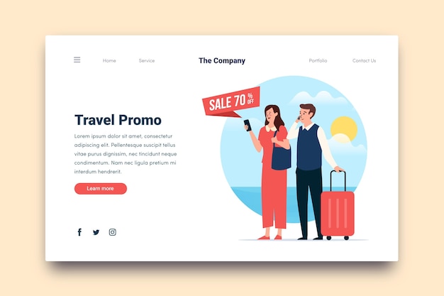 Travel sale landing page template