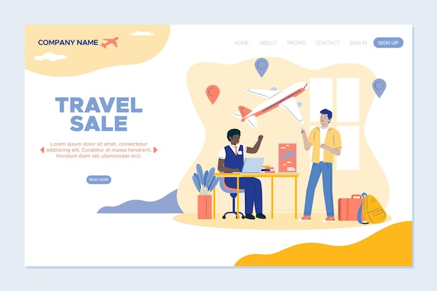 Travel sale landing page template