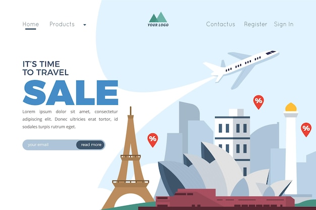 Travel sale landing page template