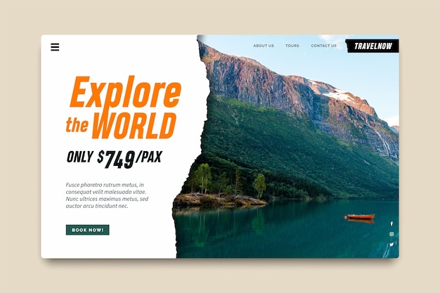 Travel sale landing page template