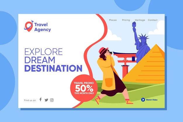 Travel sale landing page template