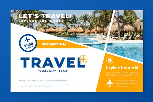 Travel sale landing page with photo