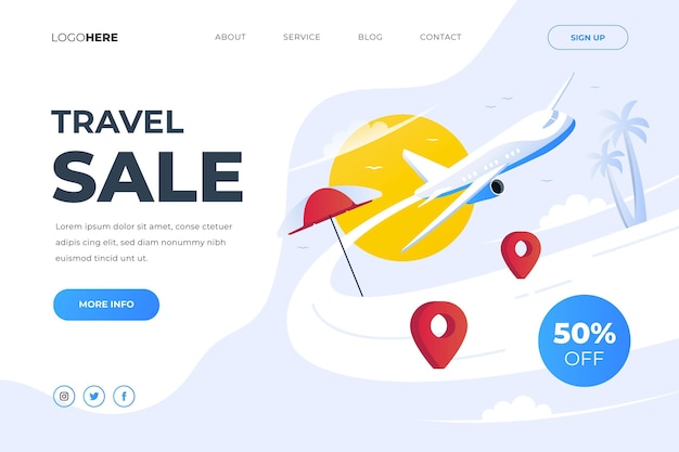 Travel sale landing page