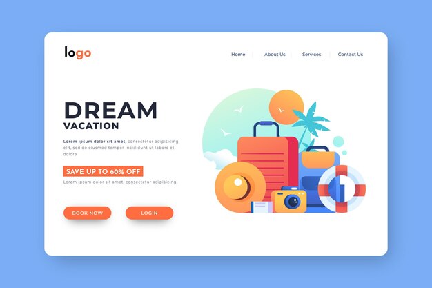 Travel sale landing page