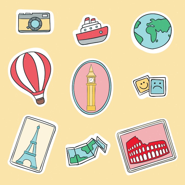 Travel sticker collection