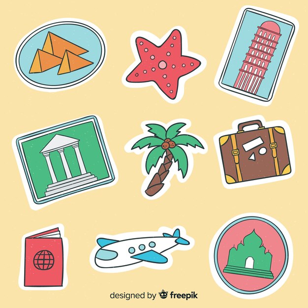 Free Vector travel sticker collection