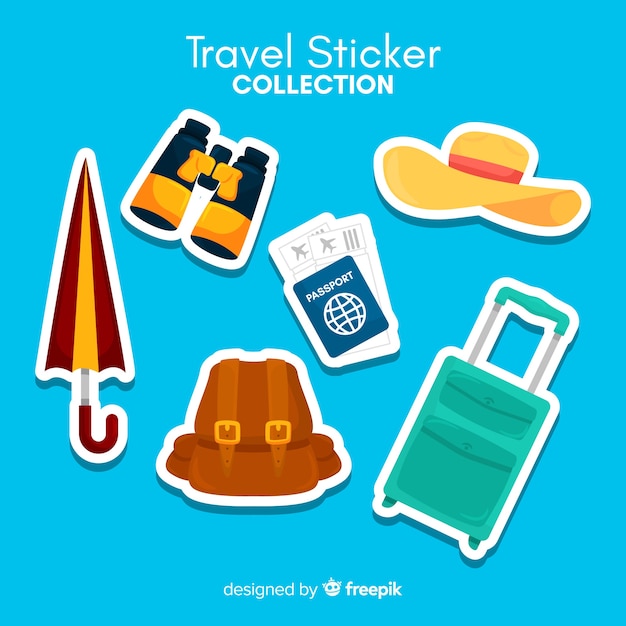 Free Vector travel sticker collection