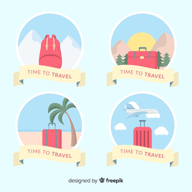 Free Vector travel sticker collection