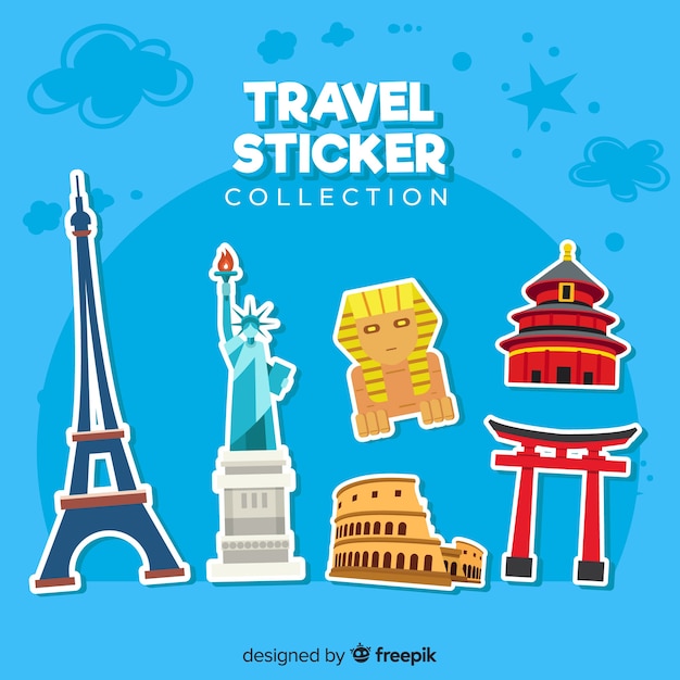 Free vector travel sticker collection