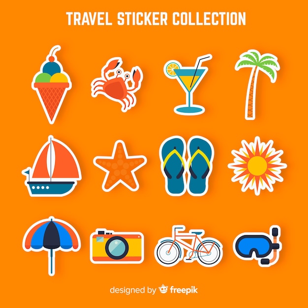 Free Vector travel sticker collection