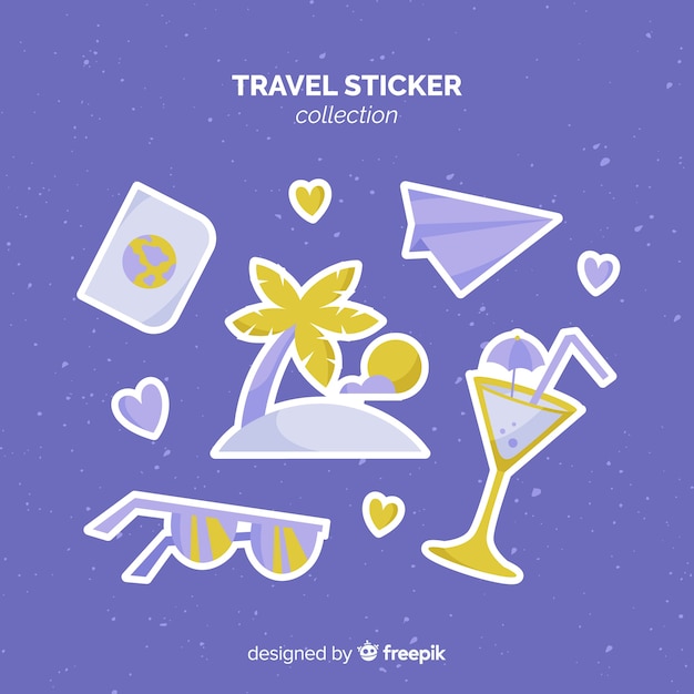 Free Vector travel sticker collection