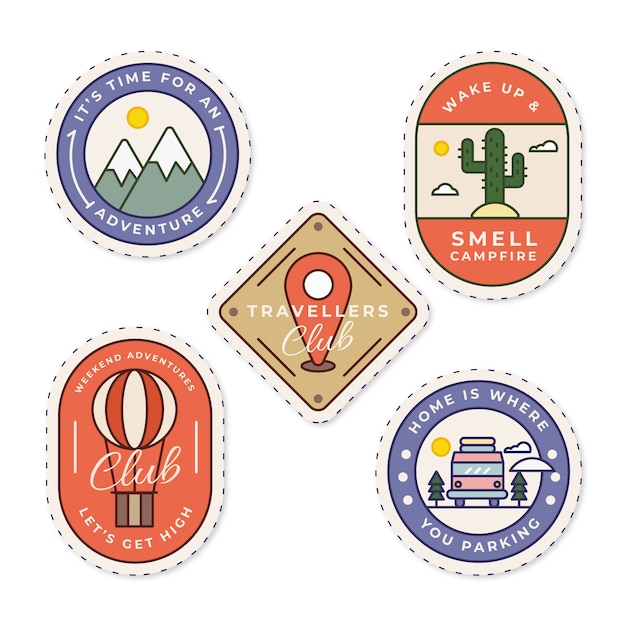 Free Vector travel sticker collection