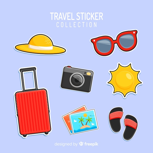 Free Vector travel sticker collection