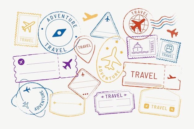 Free Vector travel stickers and badge set