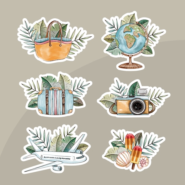 Travel stickers set