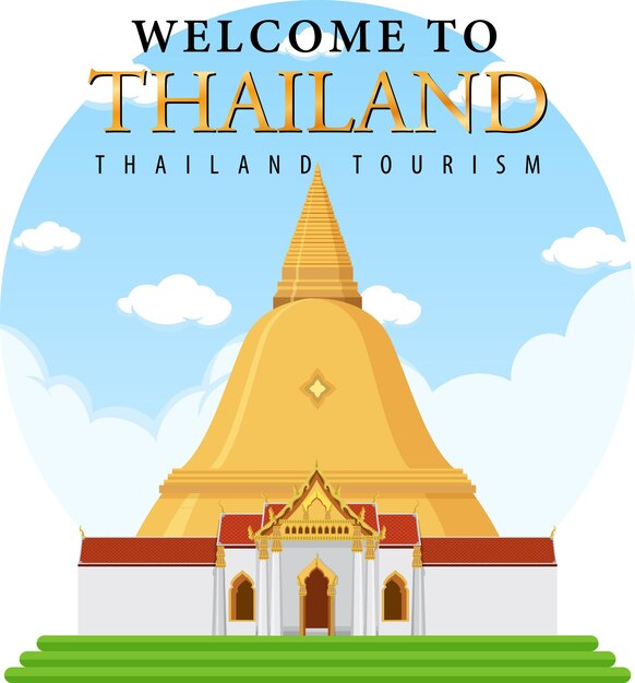 Travel Thailand attraction and landscape temple icon