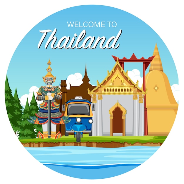 Travel Thailand attraction and landscape temple icon