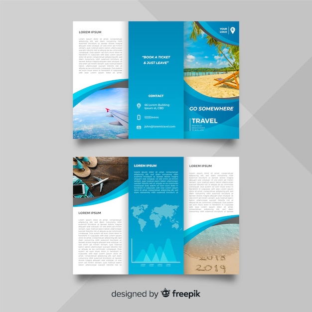 Travel trifold brochure template