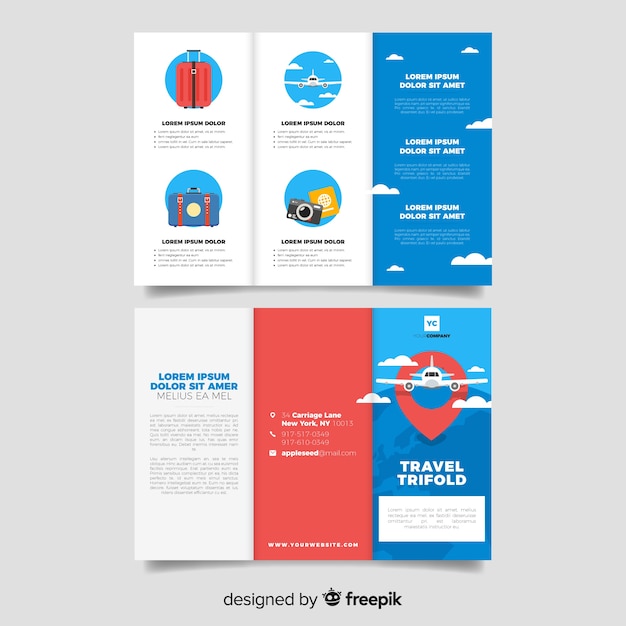 Travel trifold flyer template