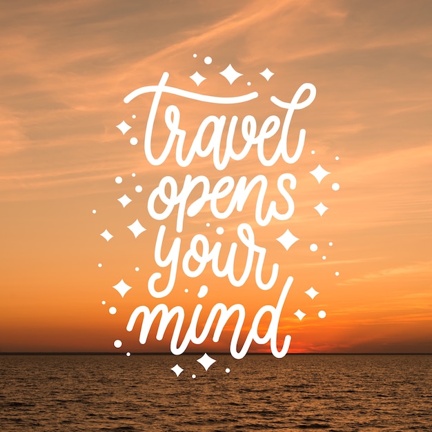 Free Vector travel typography with photo