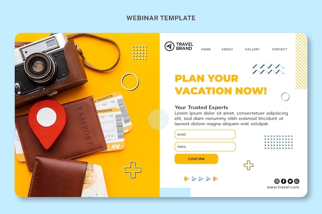 Free Vector travel webinar template flat design