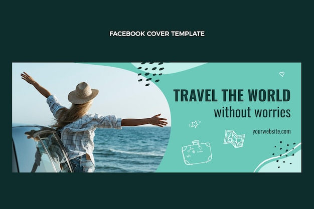 Free Vector travel the world facebook cover