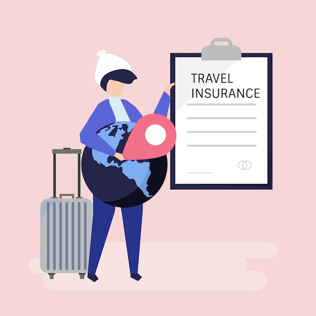 A traveler with a travel insurance policy document