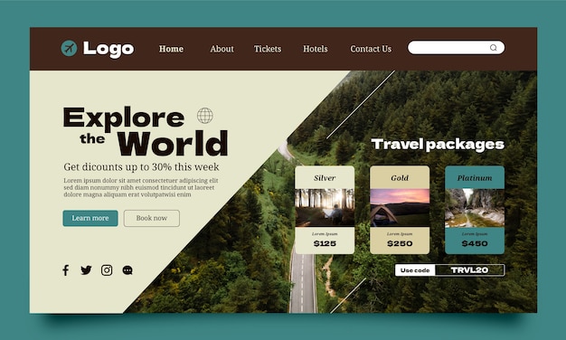 Traveling adventure landing page template