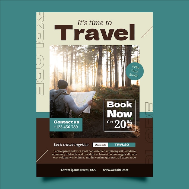 Traveling adventure poster template