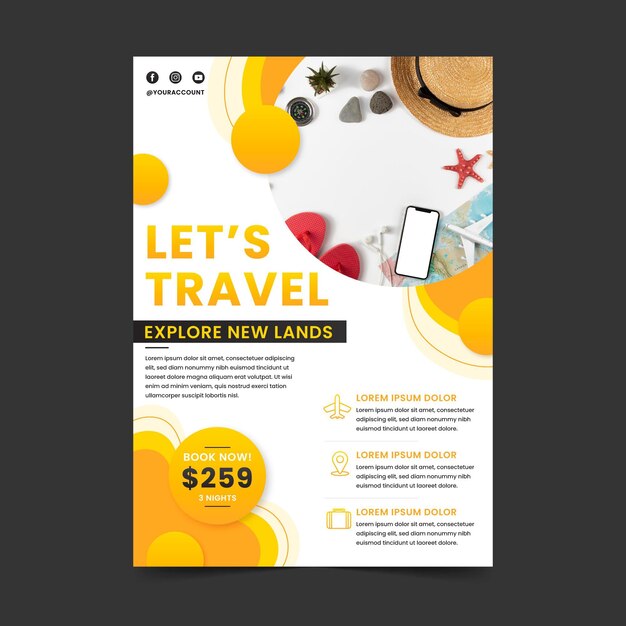 Traveling flyer template with photo