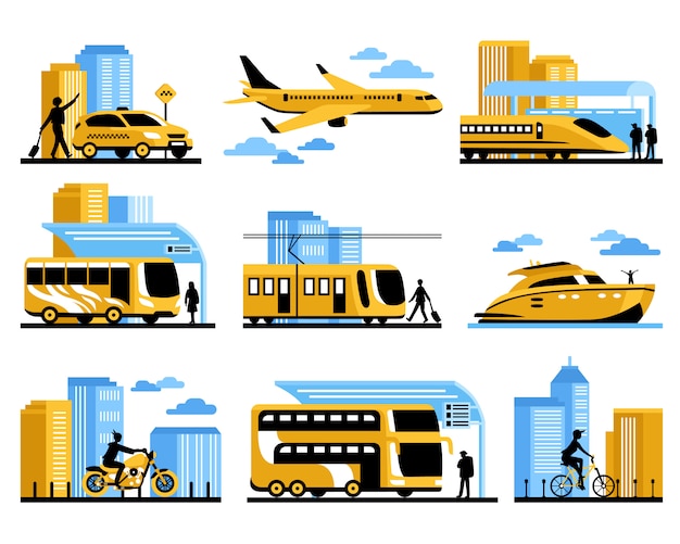 Free Vector traveling people isolated decorative icons set