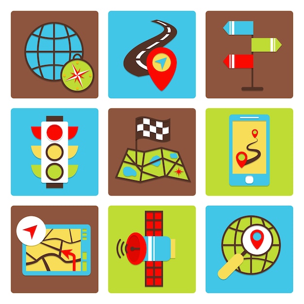 Travelling icons collection