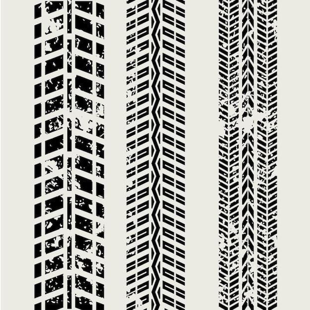 tread marks of machine and vehicle