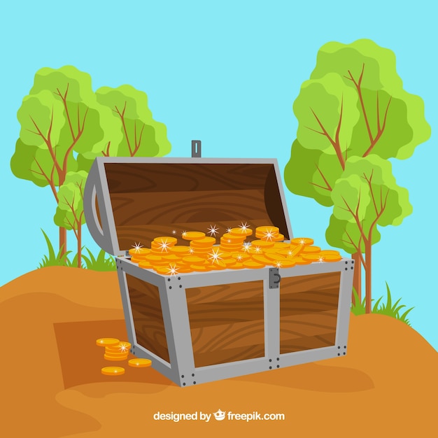 Free vector treasure box background